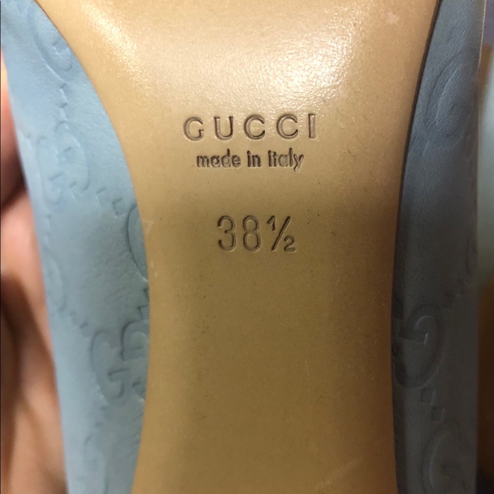Gucci Light Blue Peep Toe Heels - Picture 4 of 8